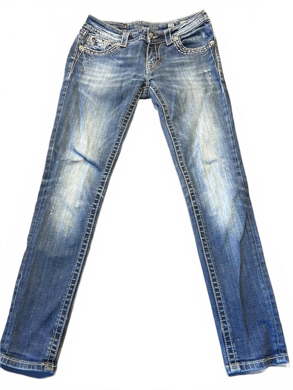 Miss Me Dark Blue Embellished straight Jeans Size 29